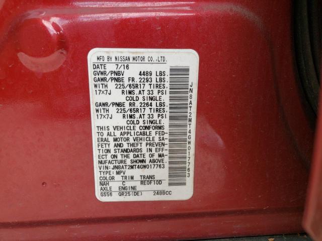 Photo 10 from auction – 2016 NISSAN ROGUE S with VIN JN8AT2MT4GW017763