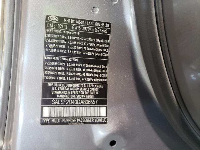 Photo 10 from auction – 2013 LAND ROVER RANGE ROVE with VIN SALSF2D40DA806557