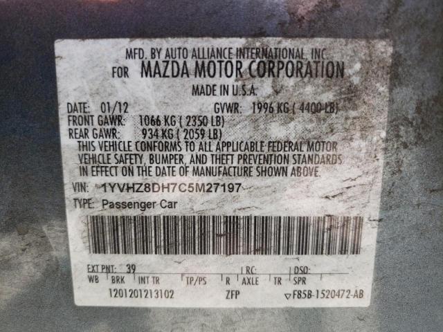 Photo 10 from auction – 2012 MAZDA 6 I with VIN 1YVHZ8DH7C5M27197