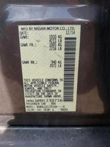 Photo 10 from auction – 2015 NISSAN ALTIMA 2.5 with VIN 1N4AL3AP0FC230756