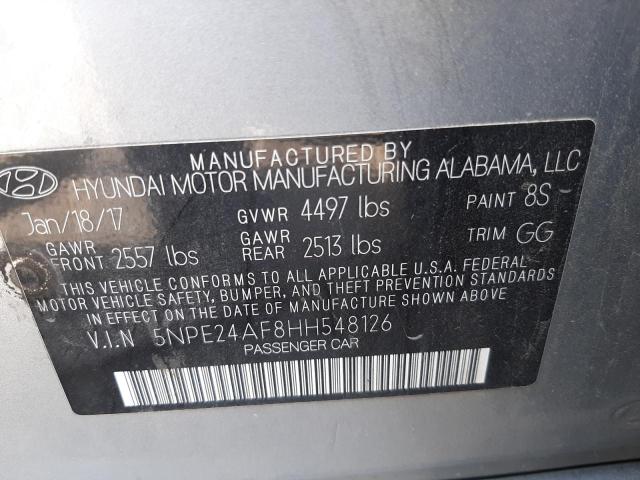 Photo 10 from auction – 2017 HYUNDAI SONATA SE with VIN 5NPE24AF8HH548126