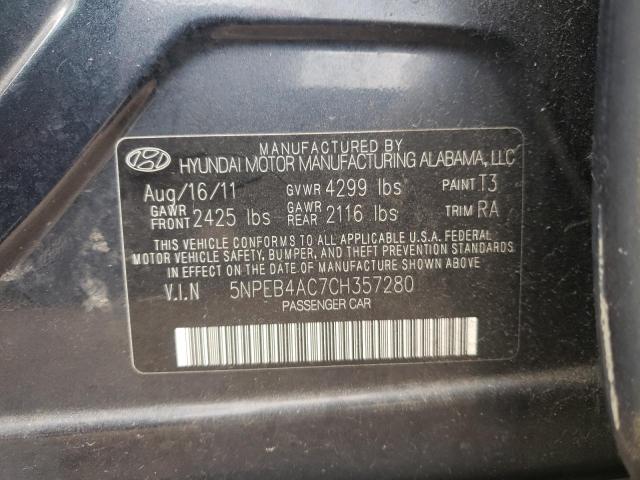 Photo 10 from auction – 2012 HYUNDAI SONATA GLS with VIN 5NPEB4AC7CH357280
