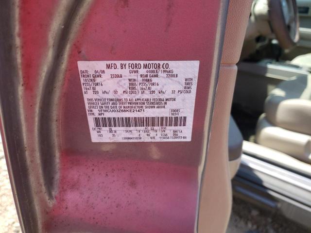 Photo 10 from auction – 2008 FORD ESCAPE XLT with VIN 1FMCU03Z68KE21471