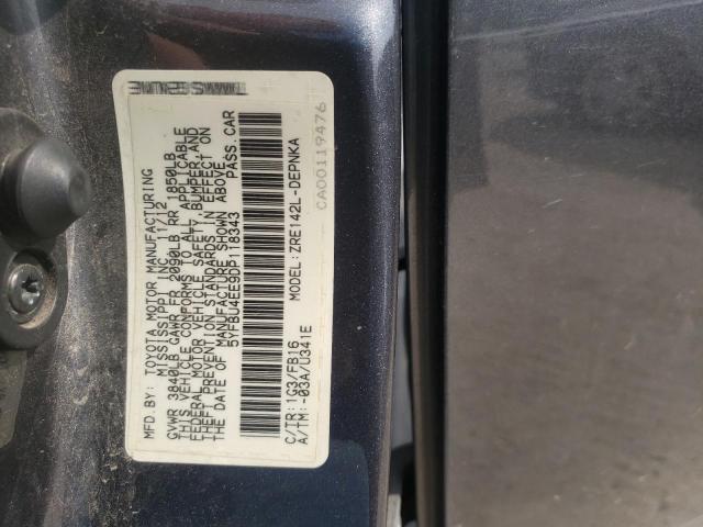 Photo 10 from auction – 2013 TOYOTA COROLLA BA with VIN 5YFBU4EE9DP118343