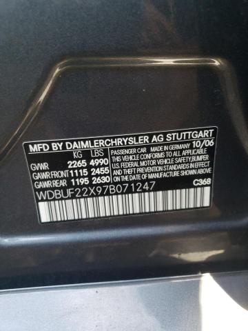 Photo 10 from auction – 2007 MERCEDES-BENZ E 320 CDI with VIN WDBUF22X97B071247