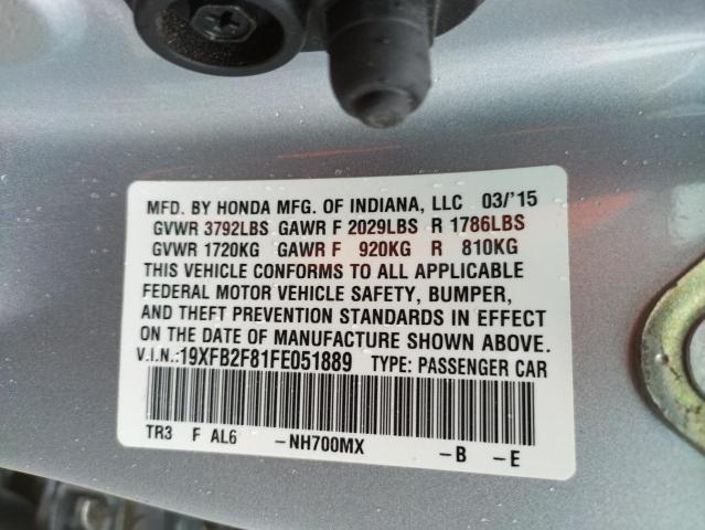 Photo 10 from auction – 2015 HONDA CIVIC EX with VIN 19XFB2F81FE051889