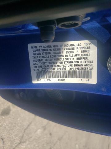 Photo 10 from auction – 2020 HONDA CIVIC EX with VIN 19XFC1F31LE024196