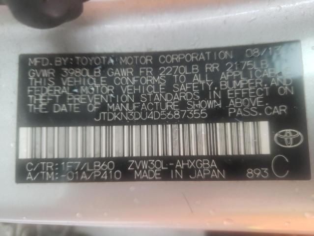 Photo 10 from auction – 2013 TOYOTA PRIUS with VIN JTDKN3DU4D5687355