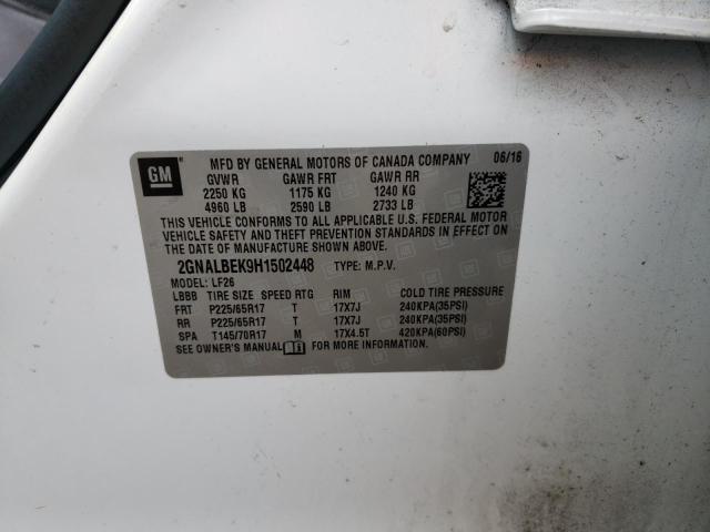 Photo 10 from auction – 2017 CHEVROLET EQUINOX LS with VIN 2GNALBEK9H1502448