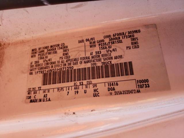 Photo 10 from auction – 2001 FORD ECONOLINE with VIN 1FTRE14W31HB71390
