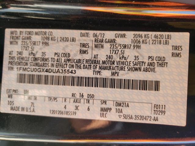 Photo 10 from auction – 2013 FORD ESCAPE SE with VIN 1FMCU0GX4DUA35543