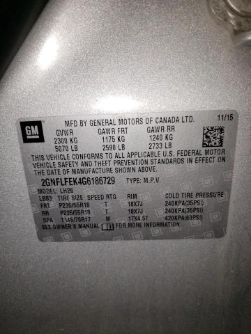 Photo 10 from auction – 2016 CHEVROLET EQUINOX LT with VIN 2GNFLFEK4G6186729