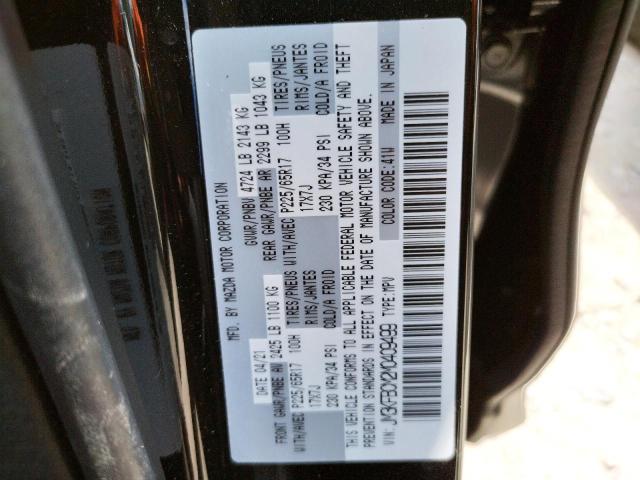 Photo 10 from auction – 2021 MAZDA CX-5 TOURI with VIN JM3KFBCM2M0409499