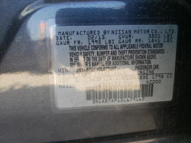 Photo 10 from auction – 2013 NISSAN SENTRA S with VIN 3N1AB7AP1DL679162