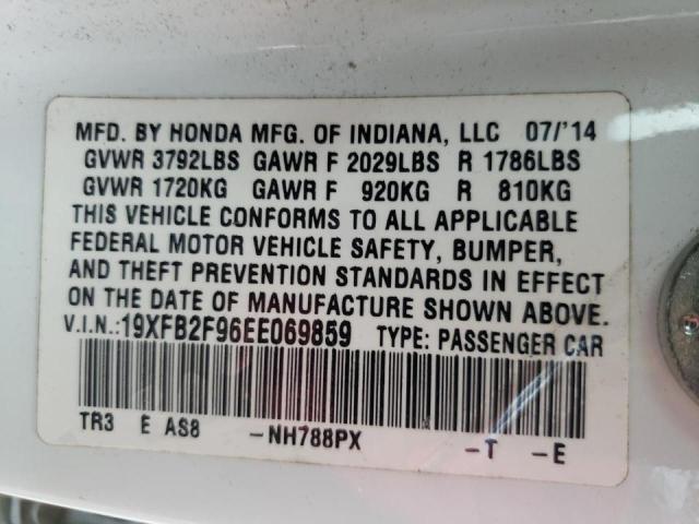 Photo 10 from auction – 2014 HONDA CIVIC EXL with VIN 19XFB2F96EE069859