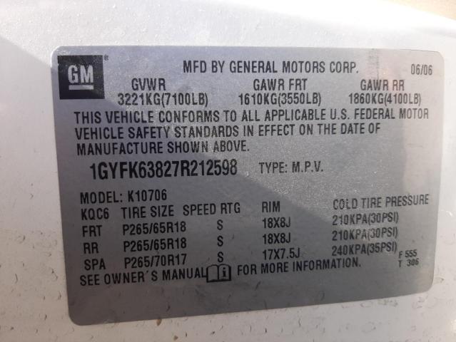 Photo 10 from auction – 2007 CADILLAC ESCALADE L with VIN 1GYFK63827R212598
