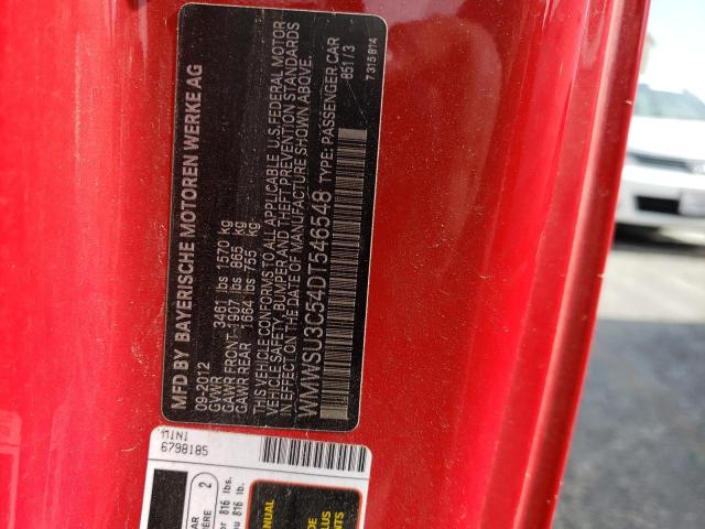 Photo 10 from auction – 2013 MINI COOPER with VIN WMWSU3C54DT546548
