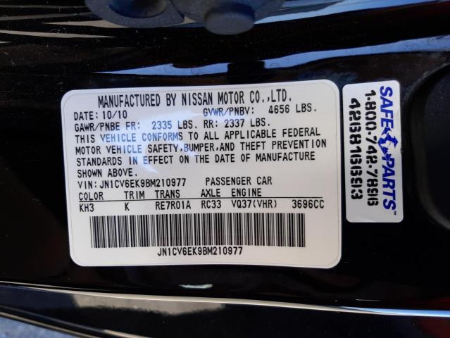 Photo 10 from auction – 2011 INFINITI G37 BASE with VIN JN1CV6EK9BM210977