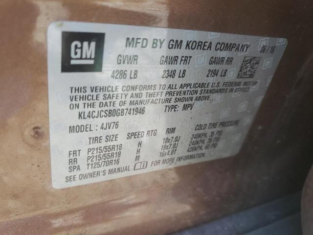 Photo 10 from auction – 2016 BUICK ENCORE with VIN KL4CJCSB0GB741946