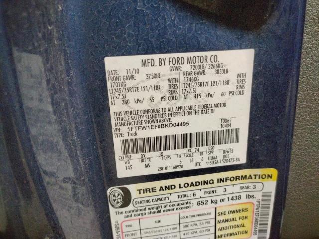 Photo 10 from auction – 2011 FORD F150 SUPER with VIN 1FTFW1EF0BKD04495