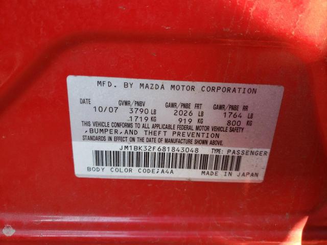 Photo 10 from auction – 2008 MAZDA MAZDA 3 with VIN JM1BK32F681843048