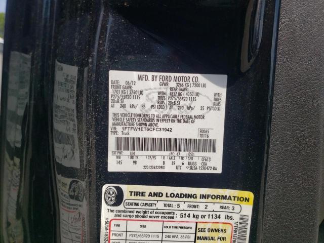 Photo 10 from auction – 2012 FORD F150 SUPER with VIN 1FTFW1ET6CFC31942