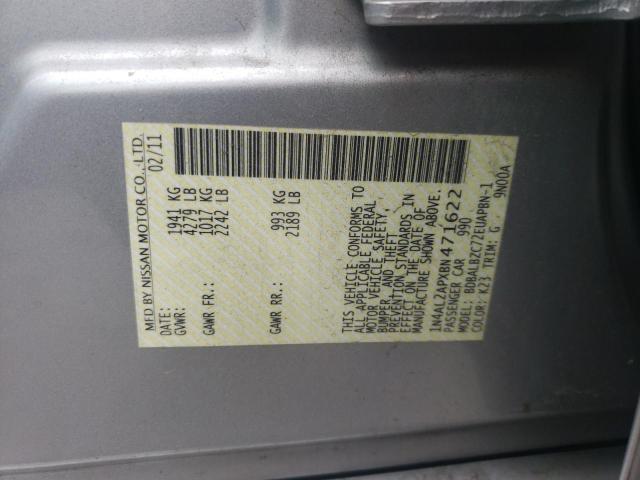 Photo 10 from auction – 2011 NISSAN ALTIMA BAS with VIN 1N4AL2APXBN471622