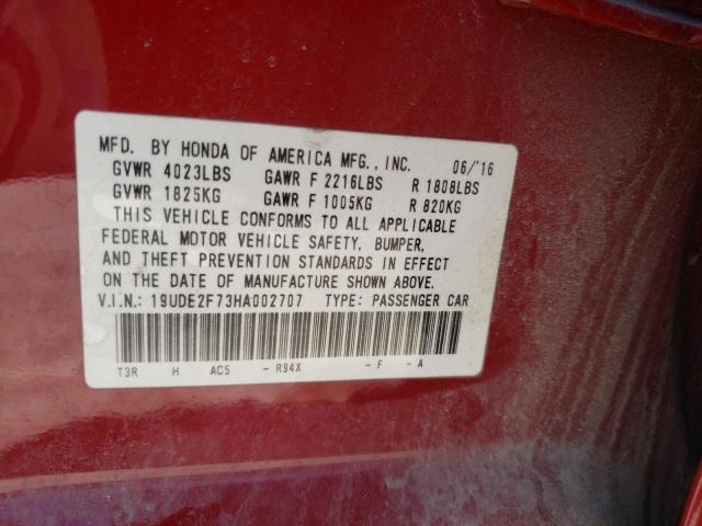 Photo 10 from auction – 2017 ACURA ILX PREMIU with VIN 19UDE2F73HA002707