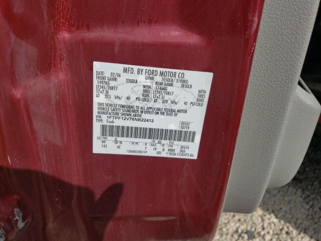 Photo 10 from auction – 2006 FORD F150 with VIN 1FTPF12V76NB22412
