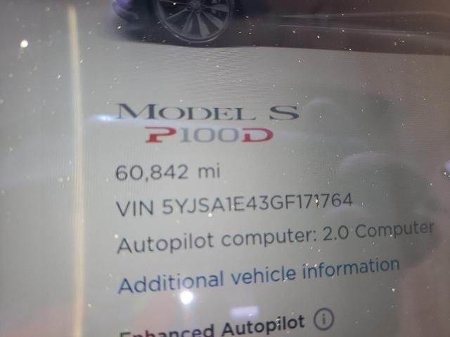 Photo 8 from auction – 2016 TESLA MODEL S with VIN 5YJSA1E43GF171764