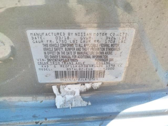 Photo 10 from auction – 2018 NISSAN VERSA S with VIN 3N1CN7AP2JL870925