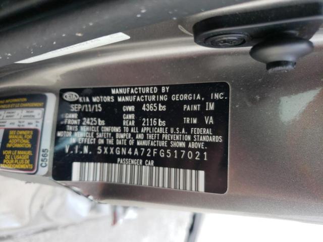 Photo 10 from auction – 2015 KIA OPTIMA EX with VIN 5XXGN4A72FG517021