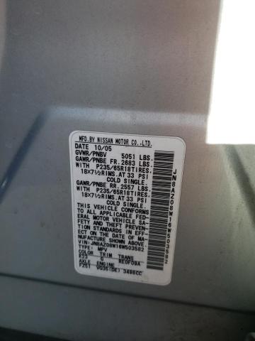 Photo 10 from auction – 2006 NISSAN MURANO SL with VIN JN8AZ08W16W503582