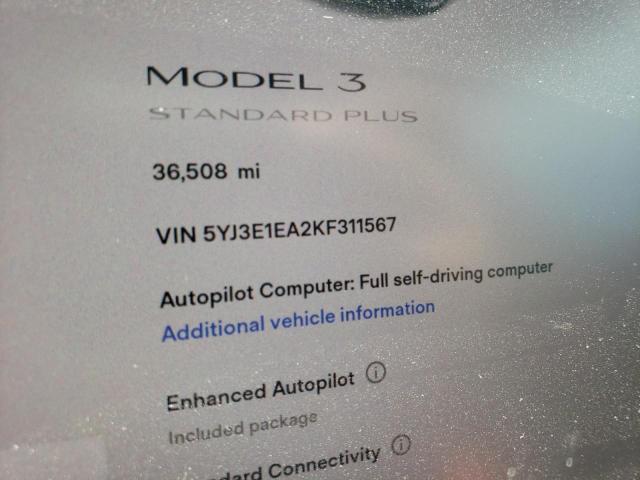 Photo 8 from auction – 2019 TESLA MODEL 3 with VIN 5YJ3E1EA2KF311567