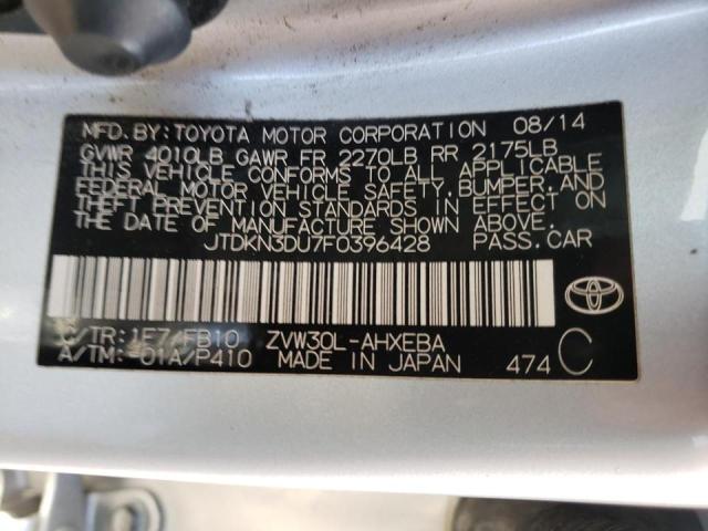 Photo 10 from auction – 2015 TOYOTA PRIUS with VIN JTDKN3DU7F0396428