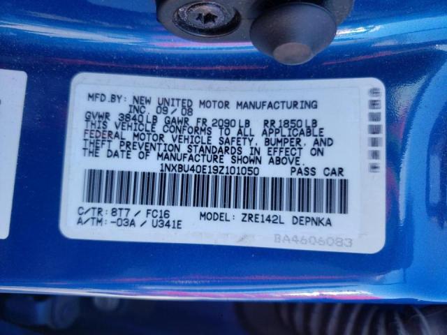Photo 10 from auction – 2009 TOYOTA COROLLA BA with VIN 1NXBU40E19Z101050