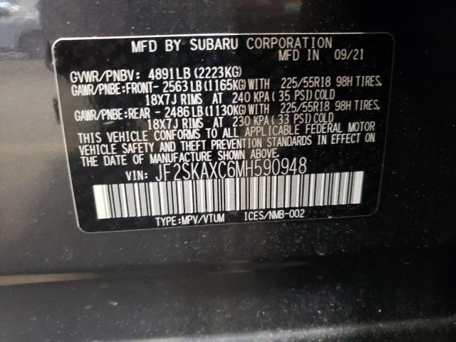Photo 10 from auction – 2021 SUBARU FORESTER T with VIN JF2SKAXC6MH590948