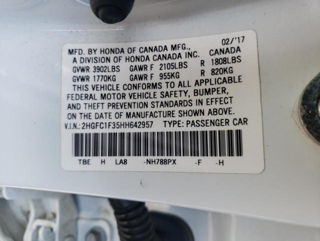 Photo 10 from auction – 2017 HONDA CIVIC EX with VIN 2HGFC1F35HH642957