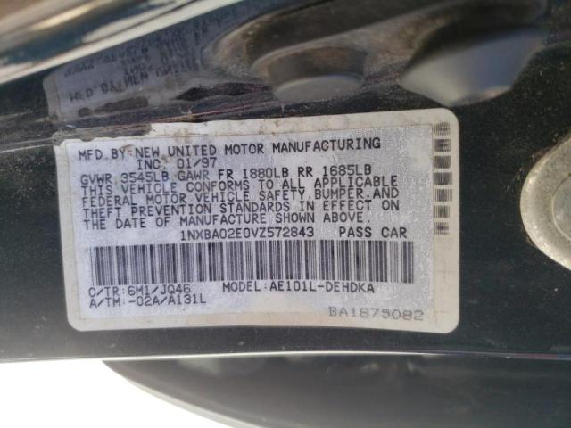 Photo 10 from auction – 1997 TOYOTA COROLLA BA with VIN 1NXBA02E0VZ572843