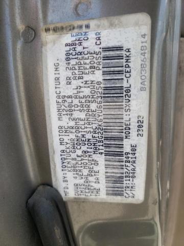 Photo 10 from auction – 2000 TOYOTA CAMRY CE with VIN 4T1BG22K6YU663250
