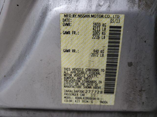 Photo 10 from auction – 2013 NISSAN ALTIMA 2.5 with VIN 1N4AL3AP3DC277728
