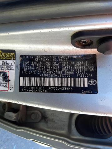 Photo 10 from auction – 2004 TOYOTA CAMRY LE with VIN 4T1BE32K94U807735