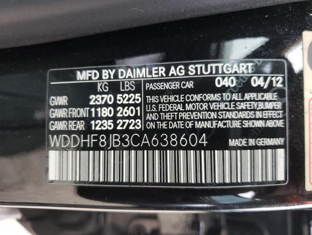 Photo 10 from auction – 2012 MERCEDES-BENZ E 350 4MAT with VIN WDDHF8JB3CA638604