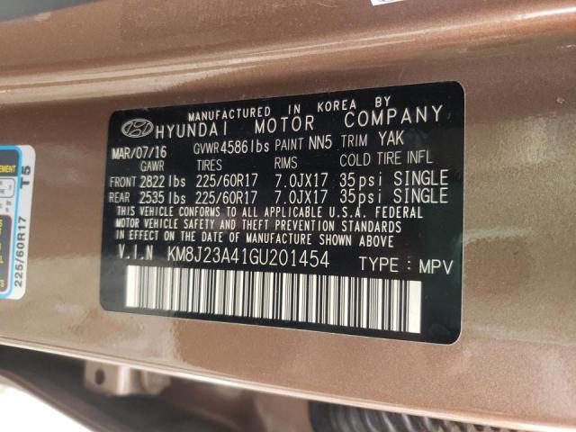 Photo 10 from auction – 2016 HYUNDAI TUCSON SE with VIN KM8J23A41GU201454