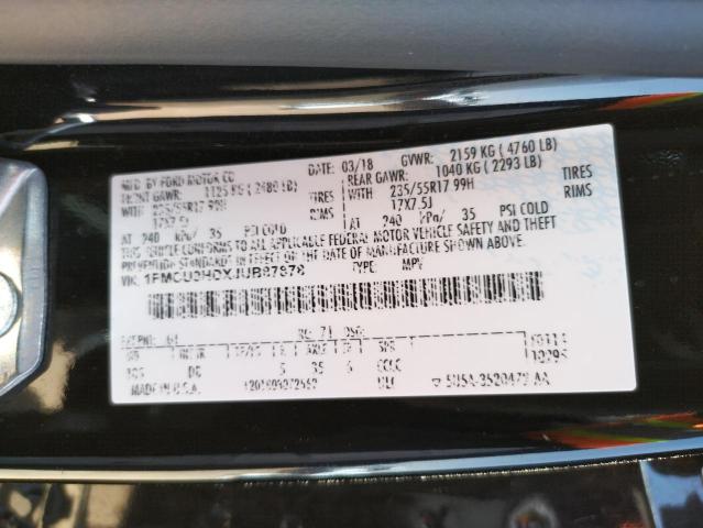 Photo 10 from auction – 2018 FORD ESCAPE SEL with VIN 1FMCU9HDXJUB87878