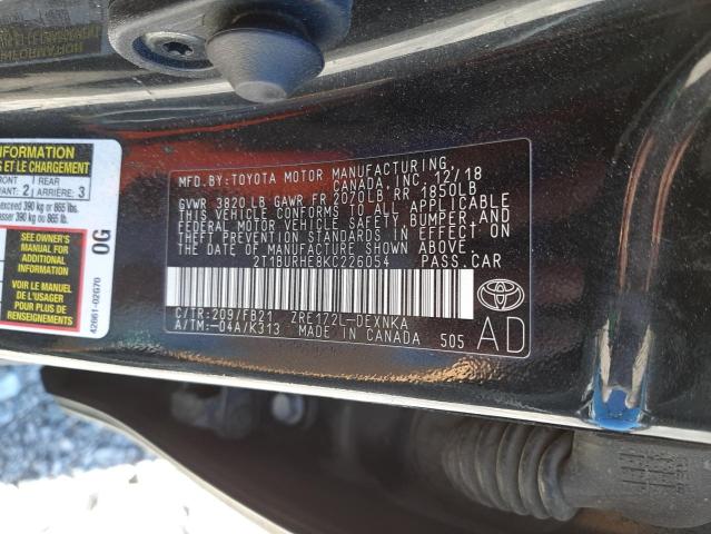 Photo 10 from auction – 2019 TOYOTA COROLLA L with VIN 2T1BURHE8KC226054