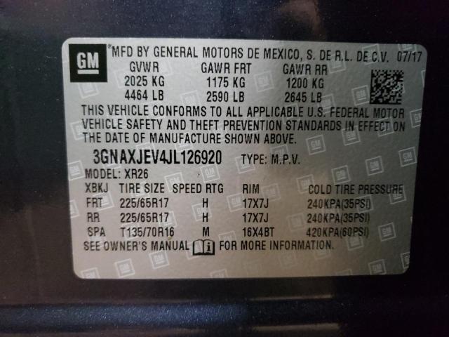 Photo 10 from auction – 2018 CHEVROLET EQUINOX LT with VIN 3GNAXJEV4JL126920