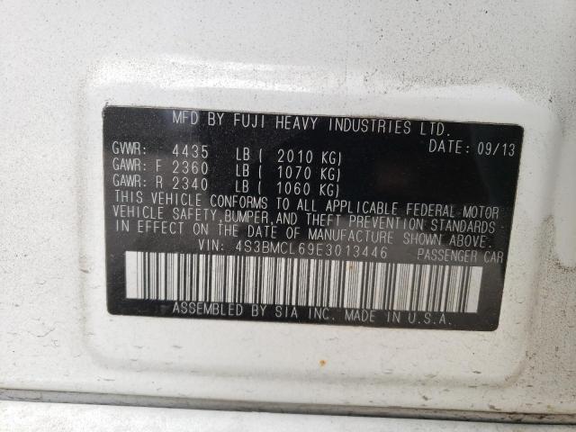 Photo 10 from auction – 2014 SUBARU LEGACY 2.5 with VIN 4S3BMCL69E3013446