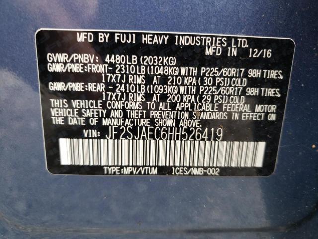 Photo 10 from auction – 2017 SUBARU FORESTER 2 with VIN JF2SJAEC6HH526419