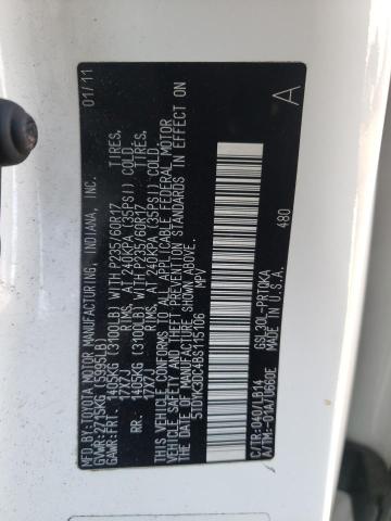 Photo 10 from auction – 2011 TOYOTA SIENNA XLE with VIN 5TDYK3DC4BS115106